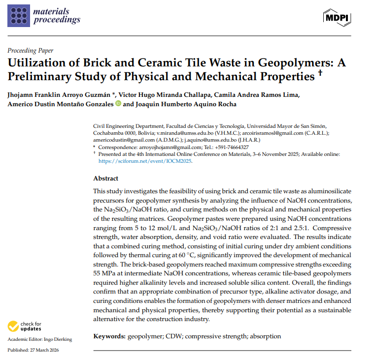 Portada Utilization of Brick and Ceramic Tile Waste in Geopolymers