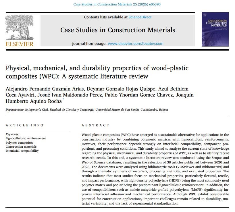 Portada Physical, mechanical, and durability properties of WPC